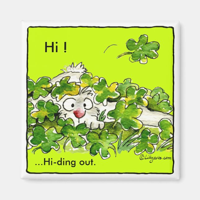Imán St. Patricks Day Clover Bunny Magnet (Frente)