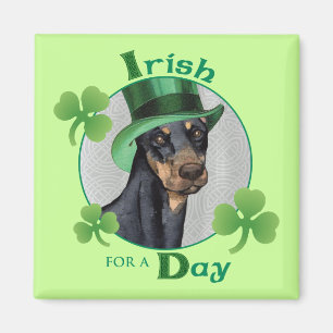 Imán St. Patrick's Day Doberman Pinscher