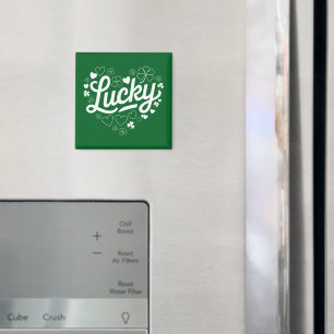 Imán St Patrick's Day Heart Lucky Clover Shamrock