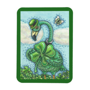 Imán St. Patrick's Day IRISH VERDE FLAMINGO MAGNET