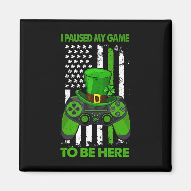 Imán St Patricks Day Irlandés Flag Gamer videojuego Con (Frente)
