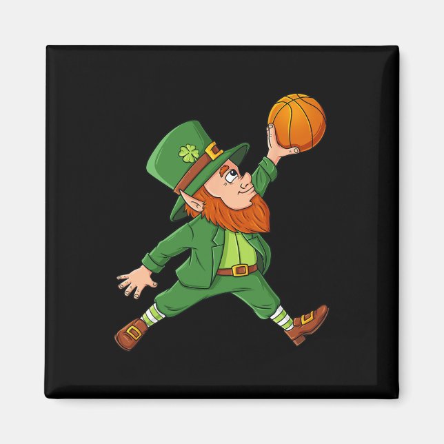 Imán St Patricks Day Leprechaun Basketball Lucky Boys G (Frente)