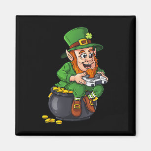 Imán St Patricks Day Leprechaun Video Game Controller B