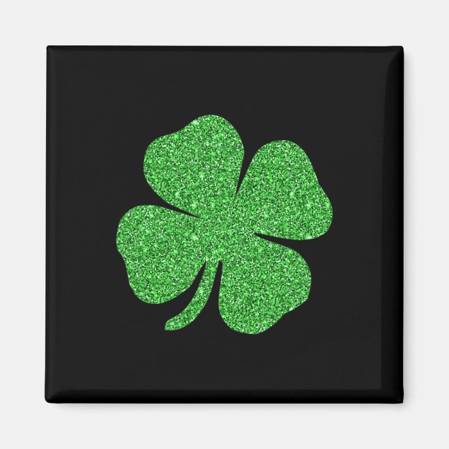 Imán St. Patrick's Day Lucky Charm Green Irish Clover S (Frente)