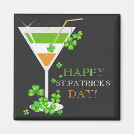 Imán St.Patricks Day Shamrock Cocktail Magnet