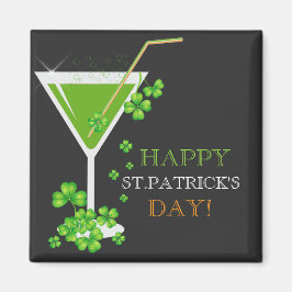 Imán St.Patricks Day Shamrock Cocktail Magnet