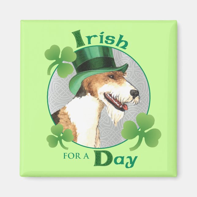 Imán St. Patrick's Day Wire Fox Terrier (Frente)