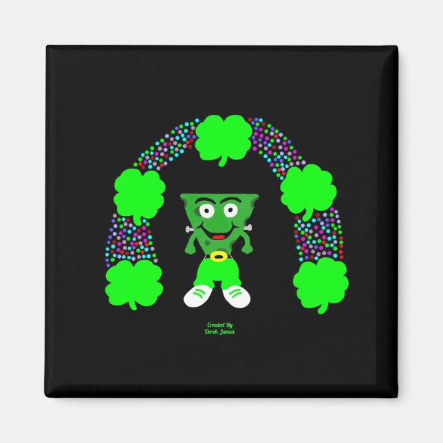 Imán St. Patrick's FrankenCheese 2 pulgadas cuadrado im (Frente)