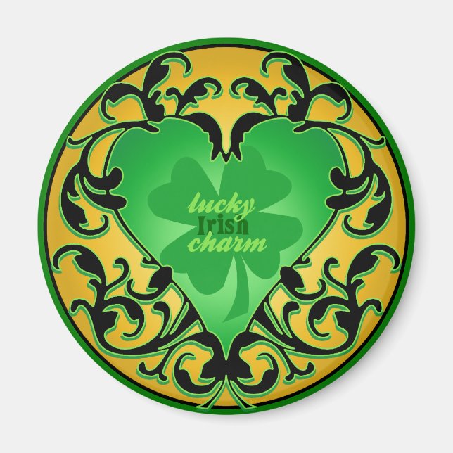Imán St. Patrick's Heart Lucky Charm (Frente)