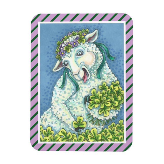 IMÁN ST. PATRICK'S IRISH EWE & SHAMROCKS MAGNET (Vertical)