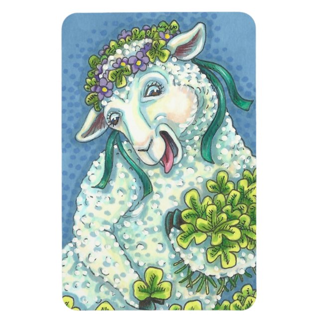 IMÁN ST. PATRICK'S IRISH EWE & SHAMROCKS MAGNET (Vertical)