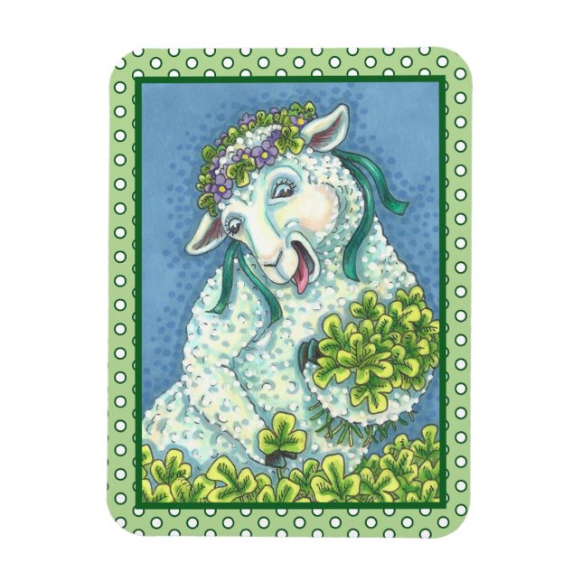 IMÁN ST. PATRICK'S IRISH EWE & SHAMROCKS MAGNET (Vertical)