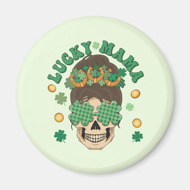Imán St. Patrick's Lucky Mama Skeleton (Frente)