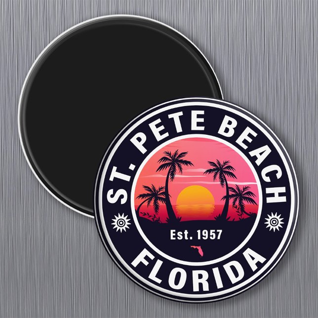 Imán St. Pete Beach Florida Retro Sunset Souvenirs 60 (Subido por el creador)