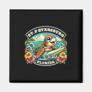 Imán St. Petersburgo Florida Tortuga Marina Lindo Surf