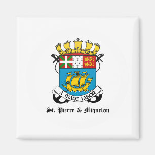 Imán St Pierre y detalle del escudo de armas de