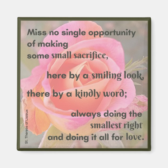 Imán St. Therese Quote Magnet (Frente)