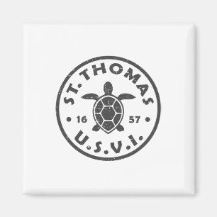 Imán St Thomas Usvi Tortuga Marina Hombre Mujer Niños R