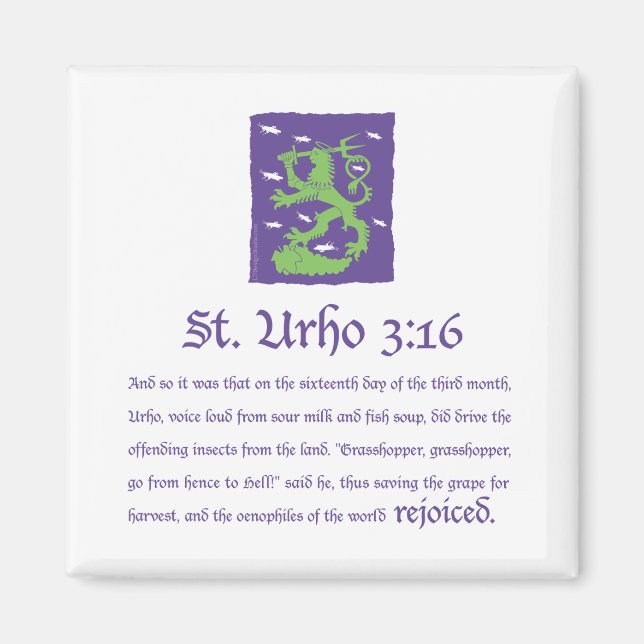 Imán St. Urho 3:16 - Magnet (Frente)