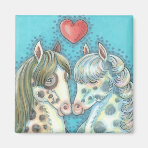 Imán Stablemates Pinto Ponies HORSE MAGNET Square