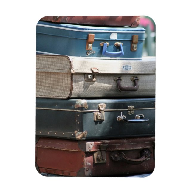 Imán Stack of Vintage Suitcases (Vertical)