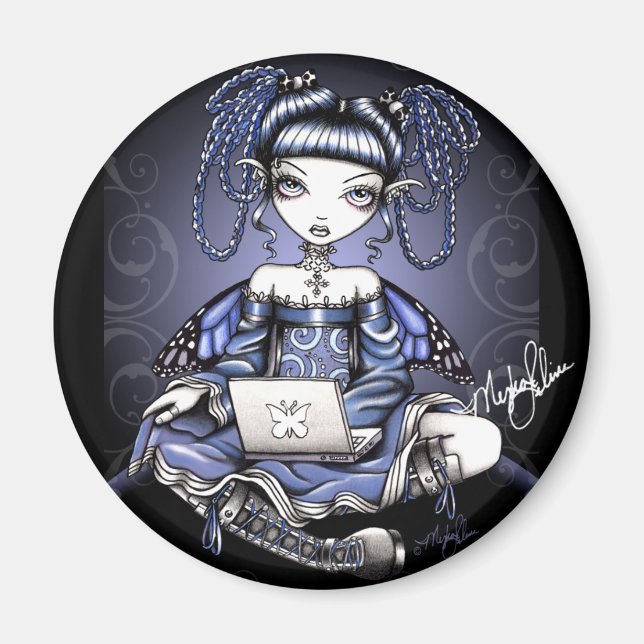 Imán Stacy Blue Lab Top Fairy Magnet (Frente)