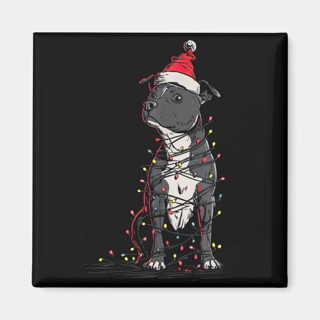 Imán Staffordshire Bull Terrier Christmas Graphics Dog  (Frente)