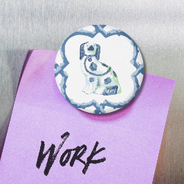 Imán Staffordshire Dog Opt 1 in Slate and Green Magnet