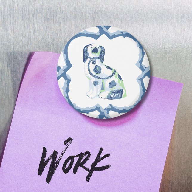 Imán Staffordshire Dog Opt 1 in Slate and Green Magnet (Subido por el creador)