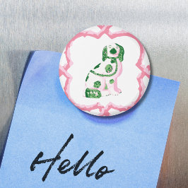 Imán Staffordshire Dog Opt 2 in Pink and Green Magnet