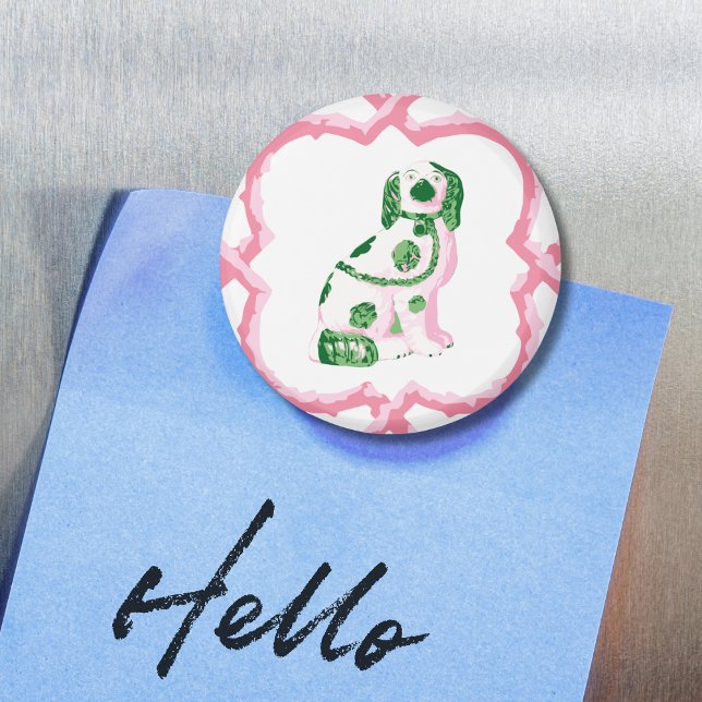 Imán Staffordshire Dog Opt 2 in Pink and Green Magnet (Subido por el creador)