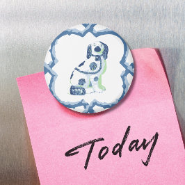 Imán Staffordshire Dog Opt 2 in Slate and Green Magnet