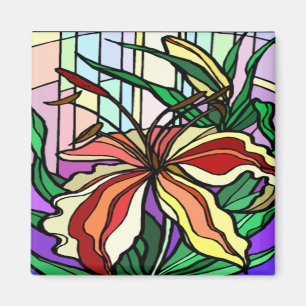 Imán Stain Glass Lily Magnet