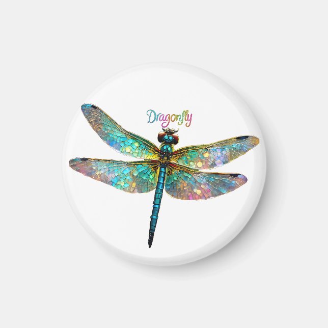 Imán Stained Glass Colorful Dragonfly (Frente)