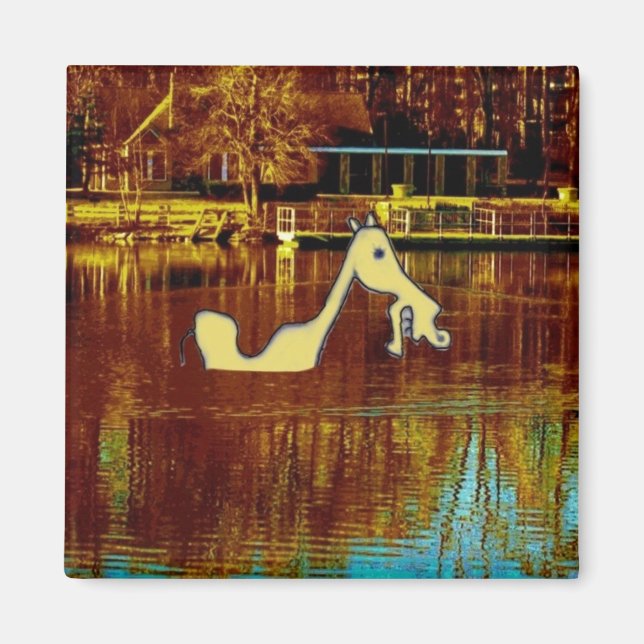 Imán Stallion amarillo tomando un baño (Frente)