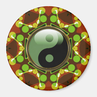 Imán Star Bubbles New Age Green Yin Yang Magnet