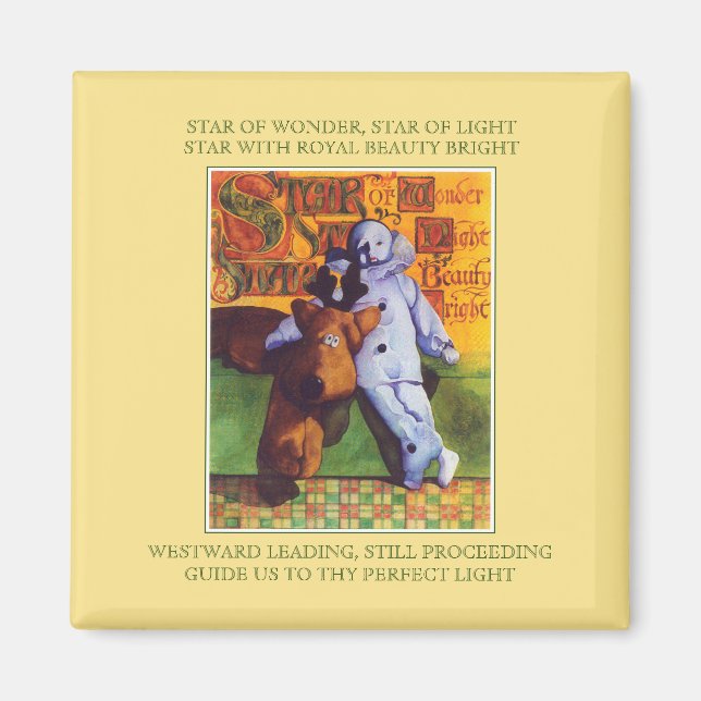 Imán STAR OF WONDER Square Magnet + Lyrics / Gold (Frente)