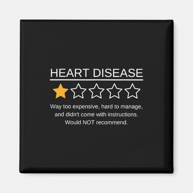 Imán Star Rating Heart Attack Funny Heart Disease Consc (Frente)