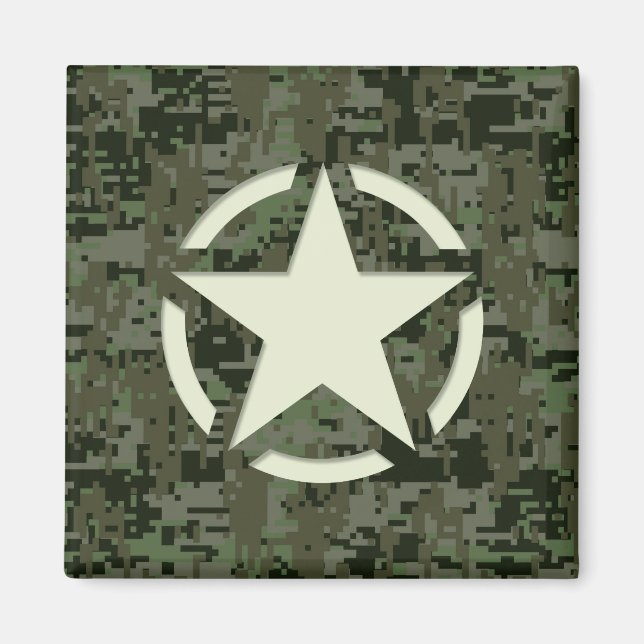 Imán Star Stencil Digital Woodland (Frente)