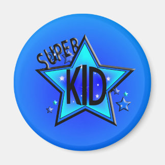 Imán Star Super Kid Round Blue Magnet