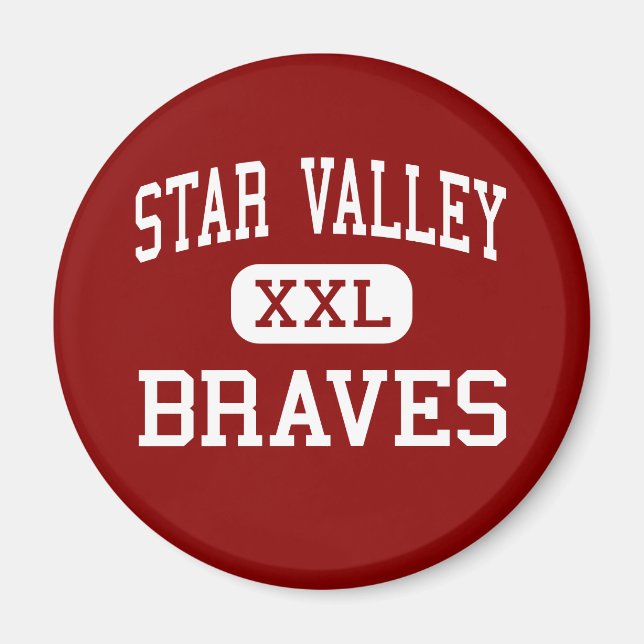 Imán Star Valley - Braves - High School - Afton Wyoming (Frente)