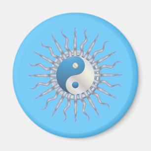 Imán Starburst azul Yin Yang