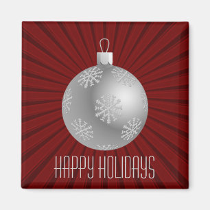 Imán Starburst Stripes Ornament Magnet, Red Oscura