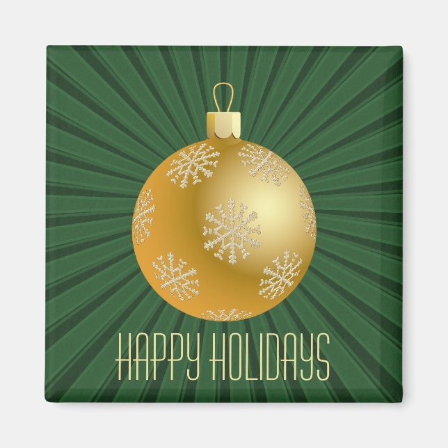 Imán Starburst Stripes Ornament Magnet, Verde (Frente)