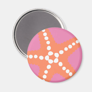 Imán Starfish Beach Ocean Preppy Pink Naranja Fun