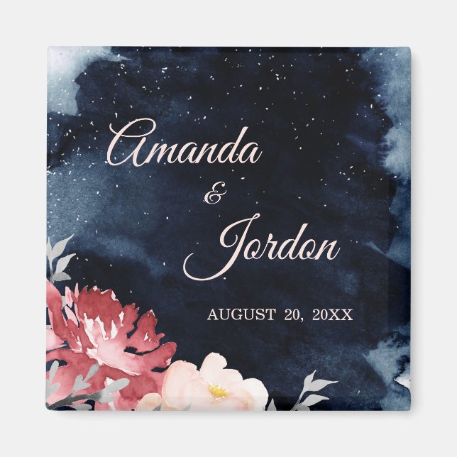 Imán Starry Night Floral Wedding Magnet (Frente)