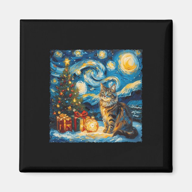 Imán Starry Night Navidades North Forest Art Van Go (Frente)