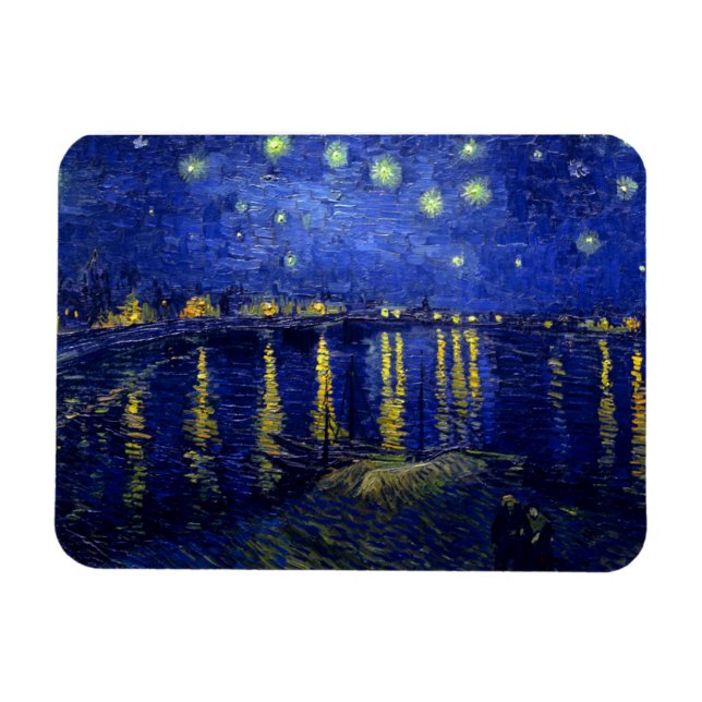 Imán Starry Night Rhone por Van Gogh (Horizontal)
