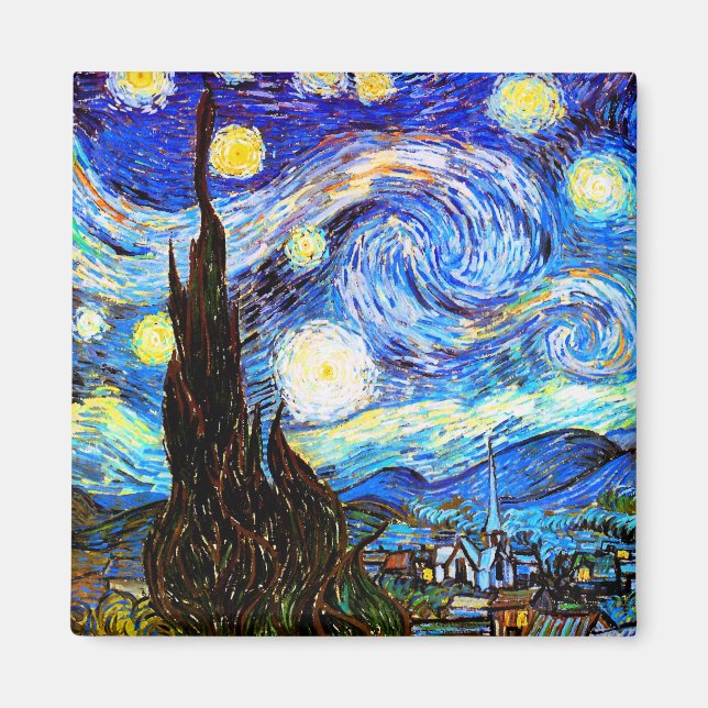 Imán Starry Night Van Gogh Bella Artes (Frente)