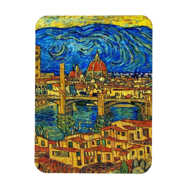 Imán Starry Starry Night Florence Italia (Vertical)